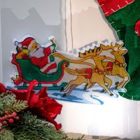 LED světýlka závěsná ozdoba Vánoční dekorace Santovy sáně
