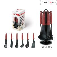 Royalty Line RL-U06: 7dílná sada kuchyňského nářadí - červený mramorový akcent