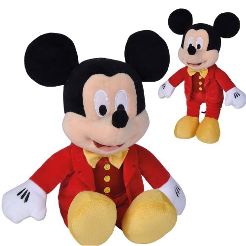 SIMBA DISNEY maskot Mickey Mouse v lesklém červeném smokingu 25 cm