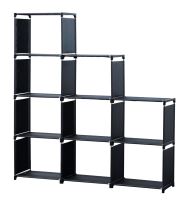 Herzberg 9-Layer Staircase Shelf Book Cabinet Storage Rack - 125x125cm Black