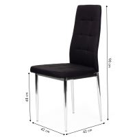 Černé prošívané čalouněné židle 4x jídelní židle ModernHome