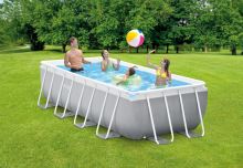 Zahradní rámový bazén velký prémiový 4x2m + filtrační čerpadlo + žebřík INTEX 26788
