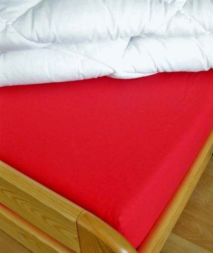 Veratex Bavlněné prostěradlo s gumou  90x200 cm do výšky matrace 15 cm (červené)