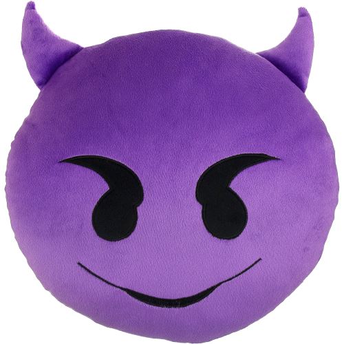 Emoji Dekorační polštář Emoji - fialový ďábel