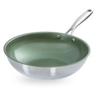 Just Vegan - Nerezová Eco pánev wok – 28 cm