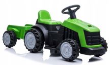Traktor s přívěsem zelený na baterii