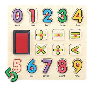 Brimarex dřevěné puzzle s miniatury a inkoustové číslice