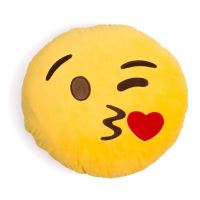 Emoji smajlík dekorativní polštář - polibek polibek