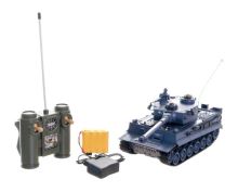 Tank RC plast 33cm TIGER I na baterie+dobíjecí pack 40MHz se zvukem a světlem v krabici 40x15x19cm