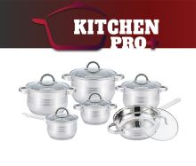 Kitchen Pro Plus KP-1251: Sada kuchyňského nádobí z nerezové oceli, 12 kusů