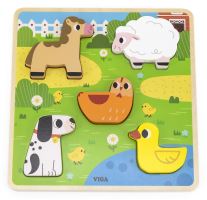 VIGA Dřevěné puzzle Farma zvířat na míru