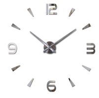 Velké nástěnné hodiny 80-120 cm stříbrné 4 číslice