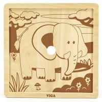 VIGA Handy Wooden Puzzle Elephant 9 dílků