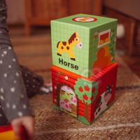 WOOPIE GREEN Puzzle Farm Cube v krabičkách + figurky 10 ks.