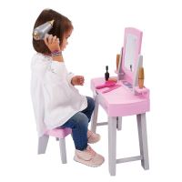 ECOIFFIER Růžový toaletní stolek Židle Zrcadlo + příslušenství 11 ks.