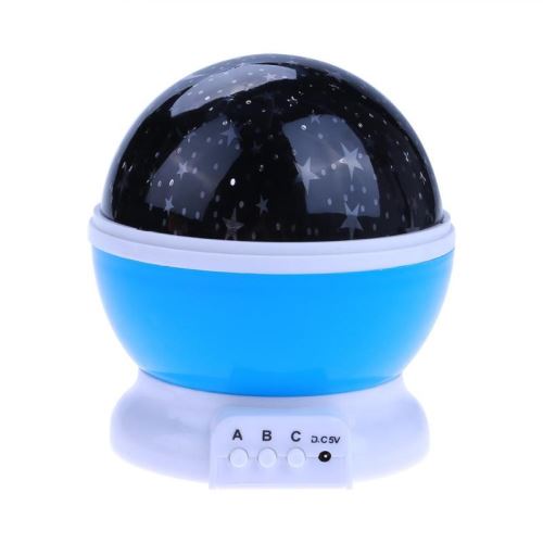 Noční lampa 2v1 USB hvězdný projektor, modrá