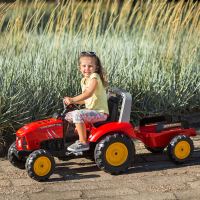 FALK Red Supercharger šlapací traktor s přívěsem otevřený na 3 roky