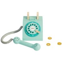 CLASSIC WORLD Klasický dřevěný telefon pro děti 4 el.