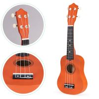 Dětská dřevěná kytara na ukulele se 4 nylonovými strunami