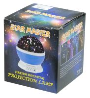Noční lampa 2v1 USB hvězdný projektor, modrá