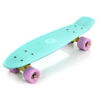 Skateboard plast mint / pastelově růžová / žlutá