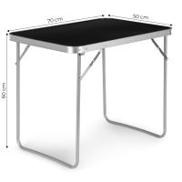 Cestovní piknikový stůl skládací 70x50cm černý