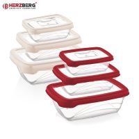 Herzberg HG-L686: 3dílná krabička Bio Saver červená