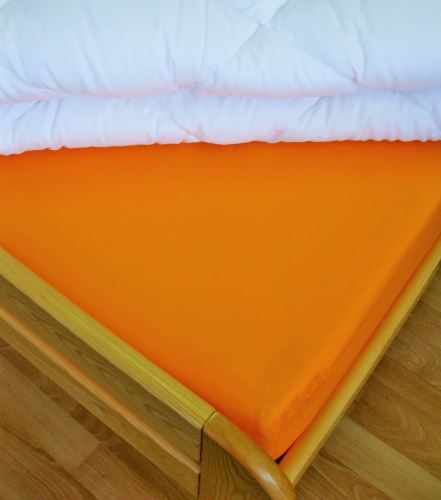 Veratex Bavlněné prostěradlo s gumou 100x200 cm (oranžové)