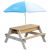 Piknikový stůl AXI Nick s lavičkou, deštníkem a nádobami na vodu / písek
