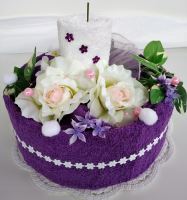 Veratex Veratex Textilní dort svícen fialovo/ bílý