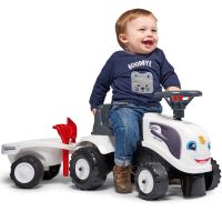 FALK Traktor Baby Valtra White s přívěsem + příslušenství od 1 roku