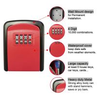 Herzberg HG-03817: New Smart Waterproof Keyless Safety Box - Red