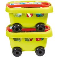 Ecoiffier Sandbox Set kbelík špachtle Forma na konev Grabki + vozík na kolečkách