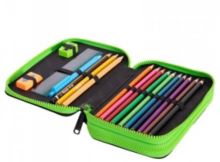 Školní pouzdro na tužku Coolpack, dvojitý svetr pro mládež s pixelem vybavení