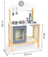 Dřevěná dětská kuchyňka s doplňky Ecotoys