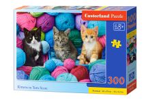 Puzzle CASTORLAND 300 dílků - Koťátka v obchodě s přízí
