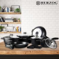 Herzog HR-ST16M: Sada nádobí 16 kusů černá