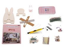 Domeček pro panenky dřevěný model mini kavárny DIY