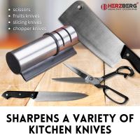 Herzberg Cylinder Stainless Steel Manual Knife sharpener