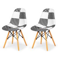 Jídelní židle set 2 patchworkových židlí