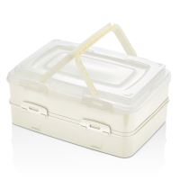 Herzberg HG-L718: Duplexní přepravní krabička na pečivo Ivory