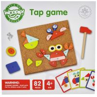 WOOPIE GREEN Dřevěná hra na přibíjení s kladivem Puzzle 20 vzorů 82 ks. certifikát FSC