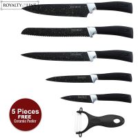 Royalty Line RL-ML5B: 5dílná sada nožů + škrabka zdarma
