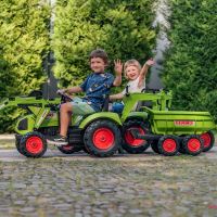Traktor FALK CLAAS AVEC Green na pedálech s přívěsem od 3 let