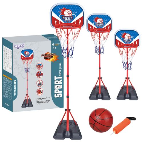 Volně stojící basketbalový set WOOPIE s nastavitelnou výškou 90-170 cm + míč