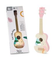 Dřevěná dětská kytara na ukulele CLASSIC WORLD růžová
