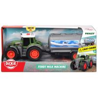 Traktor DICKIE Farm Fendt s 26cm přívěsem na mléko