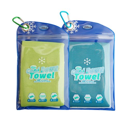 Cool Down Towel - včetně tašky - Zelená + Modrá