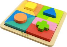 Dřevěné geometrické puzzle 12 prvků Masterkidz