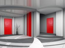 STANDOM Koženkové čalounění dveří vzor KARO T3 Červená lakovaná velké 10x10 pro dveře 60, 70, 80 a 90cm